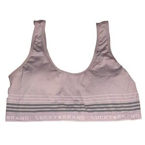 Lucky Brand Women Gray Seamless Lightly Padded Wireless Bra Large